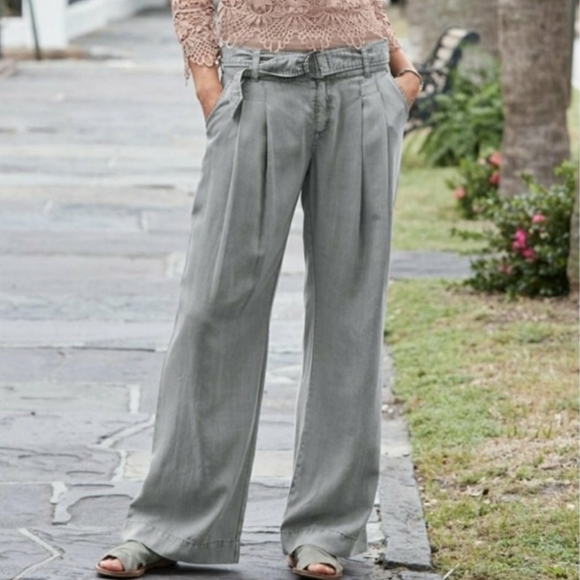 Sundance Pants - Sundance Everyday Pleated Belted Wide Leg Pants